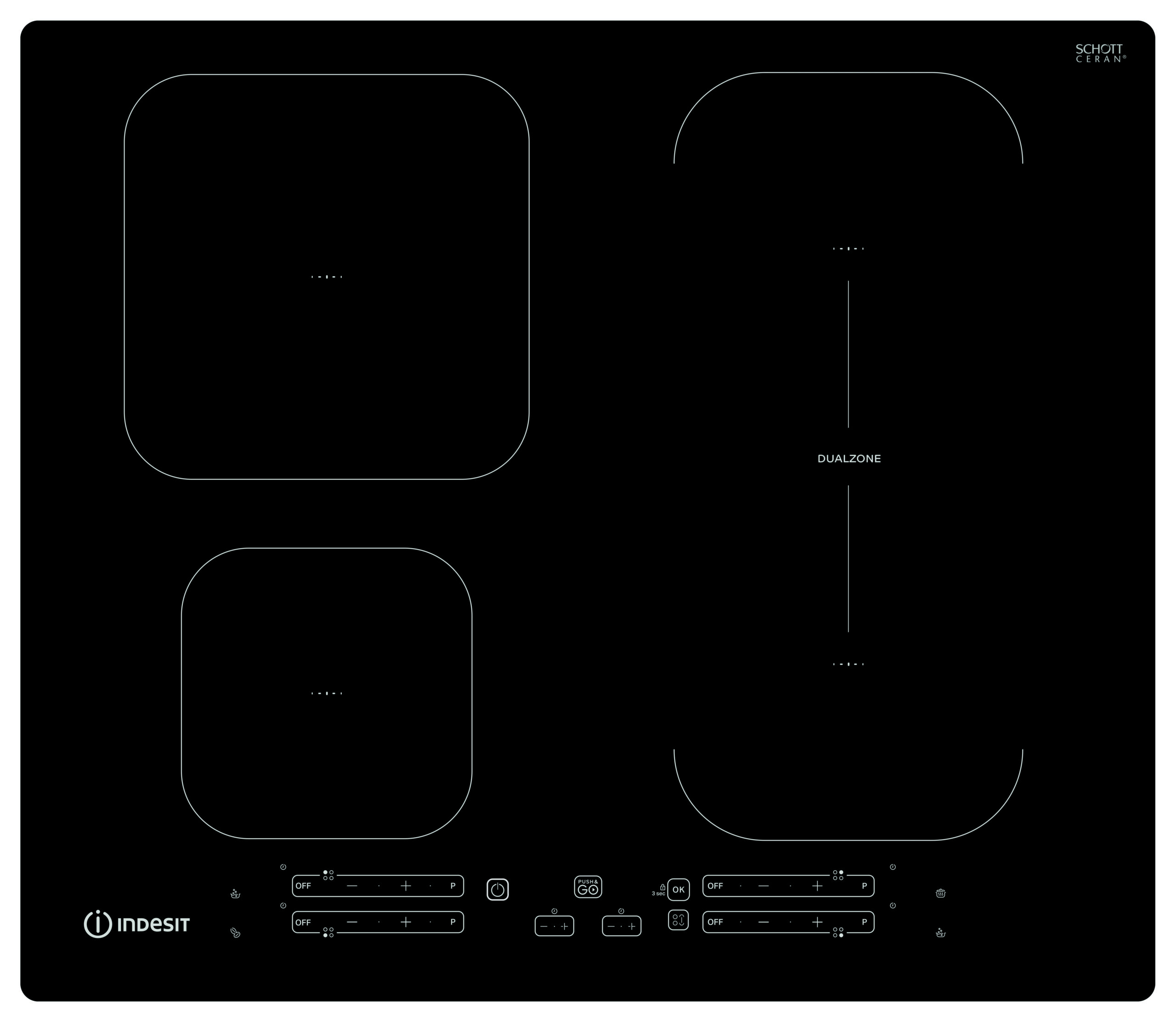 INDESIT BUILT IN 60CM INDUCTION HOB F158311