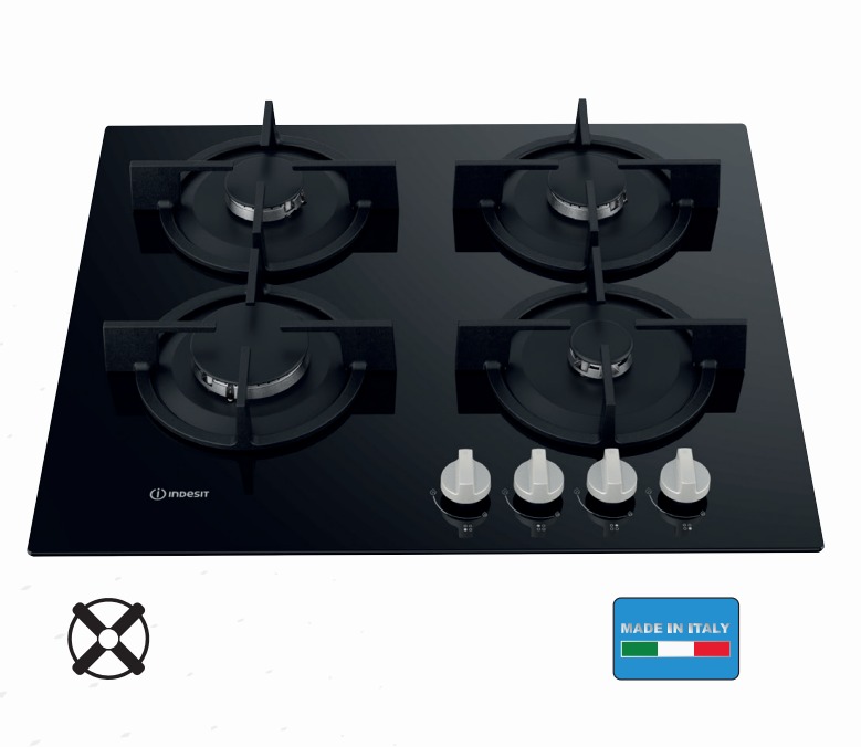 INDESIT BUILT-IN 60CM GASONGLASS CI HOB F159018